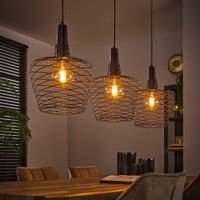 LifestyleFurn Hanglamp Maylin 3-lamps - Antiek Koper - thumbnail