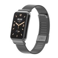 By Qubix - Milanese bandje met case - Zwart - Xiaomi Smart band 7 Pro