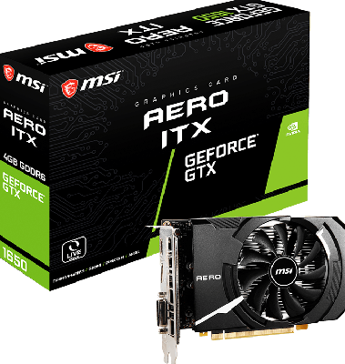 GeForce GTX 1650 D6 AERO ITX - Videokaart - 4 GB GDDR6 - PCIe 3.0 x16 - 1x HDMI 2.0b, 1x DisplayPort 1.4a, 1x DVI-D