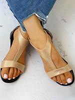 Vintage Slang Afdrukken Open teen T-riem Vlak Sandalen Rome Schoenen