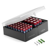 ANSMANN batterijbox voor 56 batterijen met 32 ​​stuks Micro AAA en 20 stuks Mignon AA, opbergdoos batterijen, inclusief muurbeugel