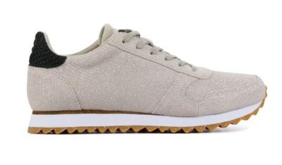 Woden Dames Sneakers in Stof (Beige)