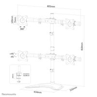 Neomounts NM-D335D4BLACK bureausteun voor flatscreens - thumbnail