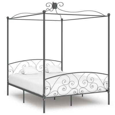 vidaXL Hemelbedframe metaal grijs 180x200 cm vidaXL Hemelbedframe metaal grijs 180x200 cm