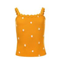 LOOXS 10sixteen gebloemde top mosterdgeel/wit