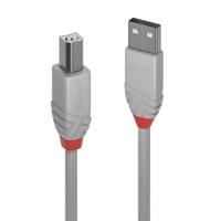 LINDY USB-kabel USB 2.0 USB-A stekker, USB-B stekker 5.00 m Grijs 36685 - thumbnail