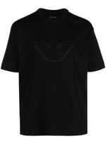 Emporio Armani t-shirt en coton à logo embossé - Noir