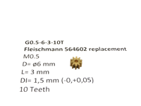 micromotor G0.5-6-3-10T tandwiel voor Fleischmann