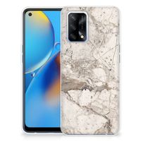 OPPO A74 4G TPU Siliconen Hoesje Marmer Beige - thumbnail