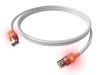 EasyLan DualBoot LED patchkabel RJ45 S/FTP Cat.6A (Class EA), met saCon stekker, LSOH, wit, 0,5 m