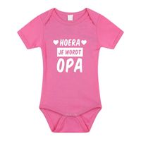 Hoera je wordt opa cadeau baby rompertje roze voor meisjes