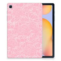 Samsung Galaxy Tab S6 Lite | S6 Lite (2022) Siliconen Hoesje White Flowers