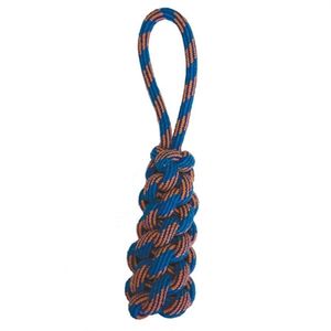 HAPPY PET TWISTED TUGGER FLOSTOUW BLAUW / ORANJE 32X8X8 CM