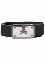 Philipp Plein ceinture en cuir à plaque logo - Noir - thumbnail