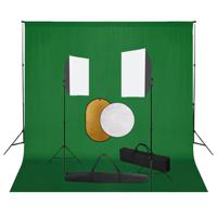 VidaXL Fotostudioset met softboxlampen, achtergrond en reflector - thumbnail