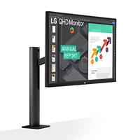 LG Electronics 27QN880-B.AEU QHD Ergo Monitor (AMD Radeon FreeSync, HDR 10, hoge ergonomie, flikkerveilig), donkerantraciet