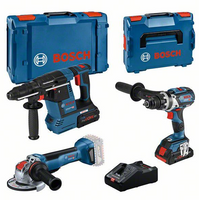 Bosch Blauw 3-delige Comboset | GSR 18V-110C + GWX 18V-10 P + GBH 18V-26F + 1x 4,0 Ah (PC) + 1x 8 Ah (PC) + GAL 18V-160 (L) - 0615990N2X - thumbnail