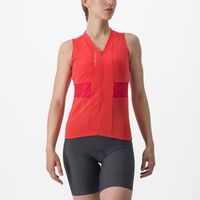 Castelli Anima 4 mouwloos fietsshirt rood dames M - thumbnail