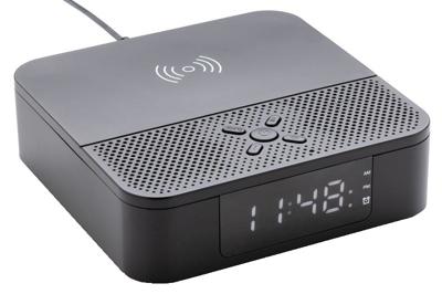 XD Collection 3 in 1 speaker/klok bluetooth 12 cm zwart 2 delig