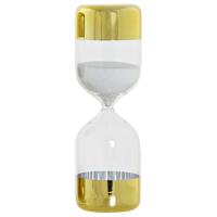 Zandloper cilinder - decoratie of tijdsmeting - 15 minuten - wit zand - D6,5 x H20,5 cm - glas