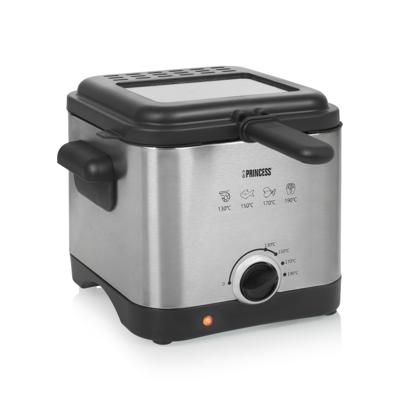Princess 182612 Frituurpan 1000 W Anti-aanbaklaag, Oververhittingsbeveiliging Zilver, Zwart