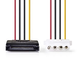 Interne Voedingskabel | Molex Male - 2x SATA 15-Pins Female | 0,15 m | Diverse