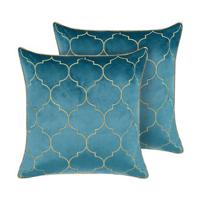 Beliani-ALYSSUM-Sierkussen set van 2-Blauw-45 x 45 cm-Polyester