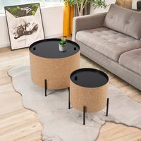 Artistiq Living Salontafel Haywood Kurk, Set van 2 stuks - Hout - Rond - thumbnail