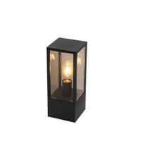 QAZQA Staande buitenlamp zwart met smoke 40 cm IP44 - Charlois