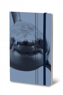 Stifflexible notitieboek Wild Pearl Shark 13 x 21 cm papier blauw Stifflexible notitieboek Wild Pearl Shark 13 x 21 cm papier blauw