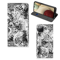 Mobiel BookCase Samsung Galaxy A12 Skulls Angel