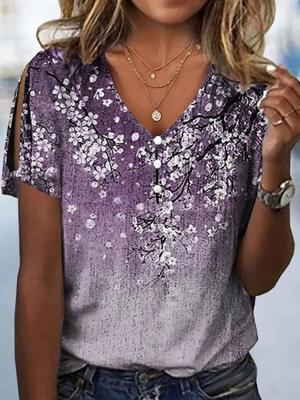 Floral Casual Jersey Loose Shirt Floral Casual Jersey Loose Shirt