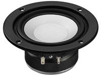 MONACOR SPH-100AL High-tech middentoner, Loudspeaker-chassis met volledig aluminium membraan en dustcap voor inbouw in boxbehuizing, in zwart/wit