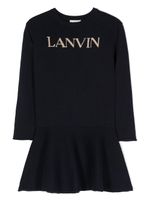 Lanvin Enfant short à logo en maille intarsia - Bleu - thumbnail