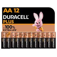 Duracell Plus AA-batterijen (12 stuks) - 1,5V-alkaline batterijen - Gaan tot 100% langer mee - Betrouwbaar voor dagelijks gebruikte apparaten - 0% plastic verpakking - 10 jaar te bewaren - LR6 MN1500