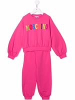 Moschino Kids survêtement à logo imprimé - Rose - thumbnail