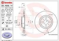 Remschijf BREMBO, Remschijftype: Binnen geventileerd, u.a. für Abarth, Fiat, Lancia, Citroën, Peugeot