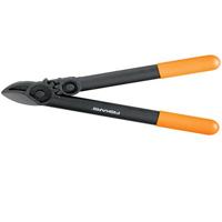 Fiskars Takkenschaar, aambeeld-takkenschaar, voor droog en hard hout, antikleeflaag, gehard precisiestaal, lengte: 39 cm, zwart/oranje, PowerGear, L31, 1000581