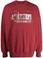 izzue Sweater met logoprint en verlaagde schouders - Rood