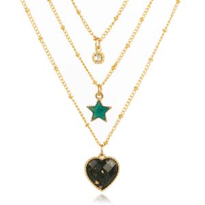 Multilayer Ketting Green Star LGT JWLS - 3 lagen