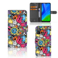 Huawei P Smart 2020 Wallet Case met Pasjes Punk Rock - thumbnail