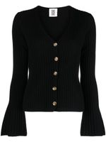 By Malene Birger cardigan nervuré en laine à col v - Noir - thumbnail