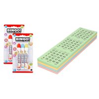 Bingokaarten nummers 1-75 - 100x vellen - inclusief 6x bingostiften