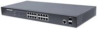 Intellinet 16-poorts Gigabit Ethernet PoE+ Web-Managed Switch met 2 SFP-poorten - IEEE 802.3ataf Power Over Ethernet (PoE+PoE) compliant - 3 (561198)