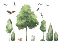 Muursticker - Vogels en Bomen - thumbnail