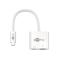 Goobay 62110 USB-C mannelijk naar HDMI-aansluiting, PD, wit, extra USB-C bus