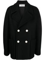 Lanvin manteau en laine à boutonnière croisée - Noir - thumbnail