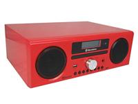 Roadstar HRA-9D+BT digitale radio met CD-speler en Bluetooth. Opnamefunctie. (DAB, DAB+, FM, RDS, USB, 75 Ohm antenne-aansluiting), max 240 Watt muziekvermogen, rood gelakt