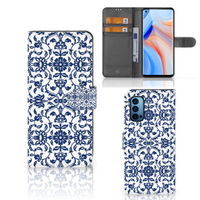 OPPO Reno 4 Pro 5G Hoesje Flower Blue - thumbnail