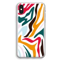 Colored Zebra: iPhone X Transparant Hoesje - thumbnail